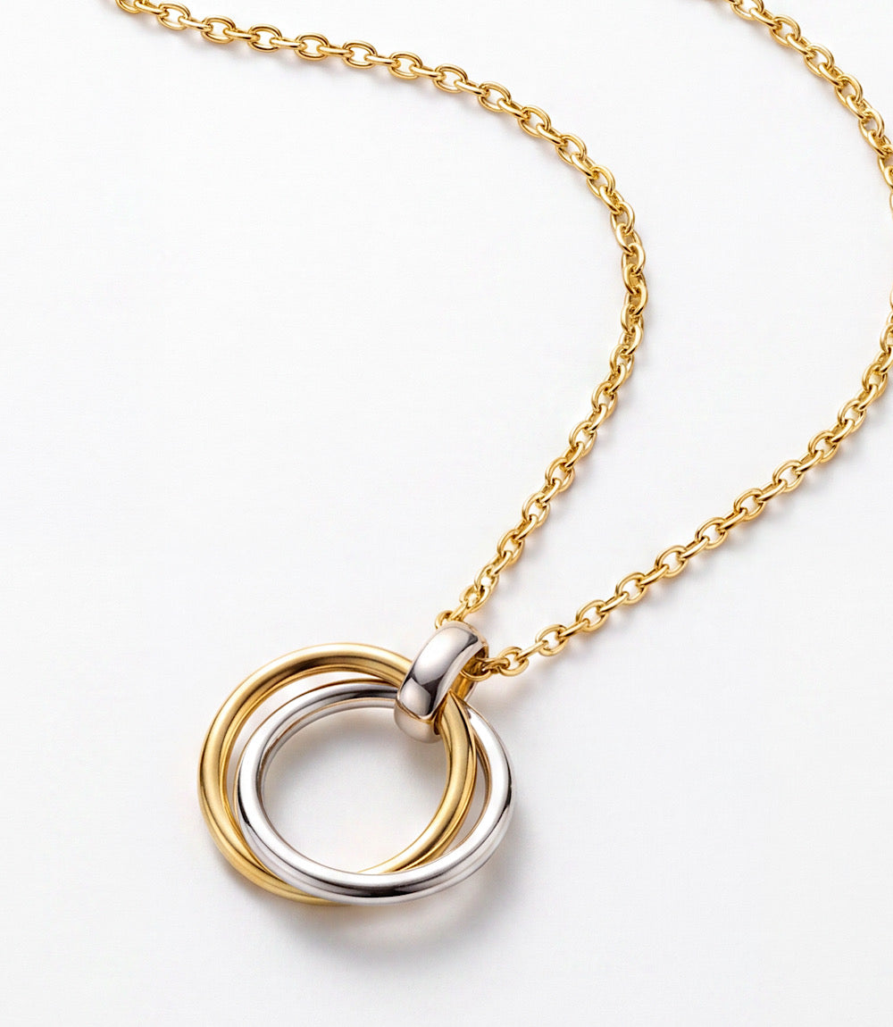 Mixed Metal Hoop Necklace