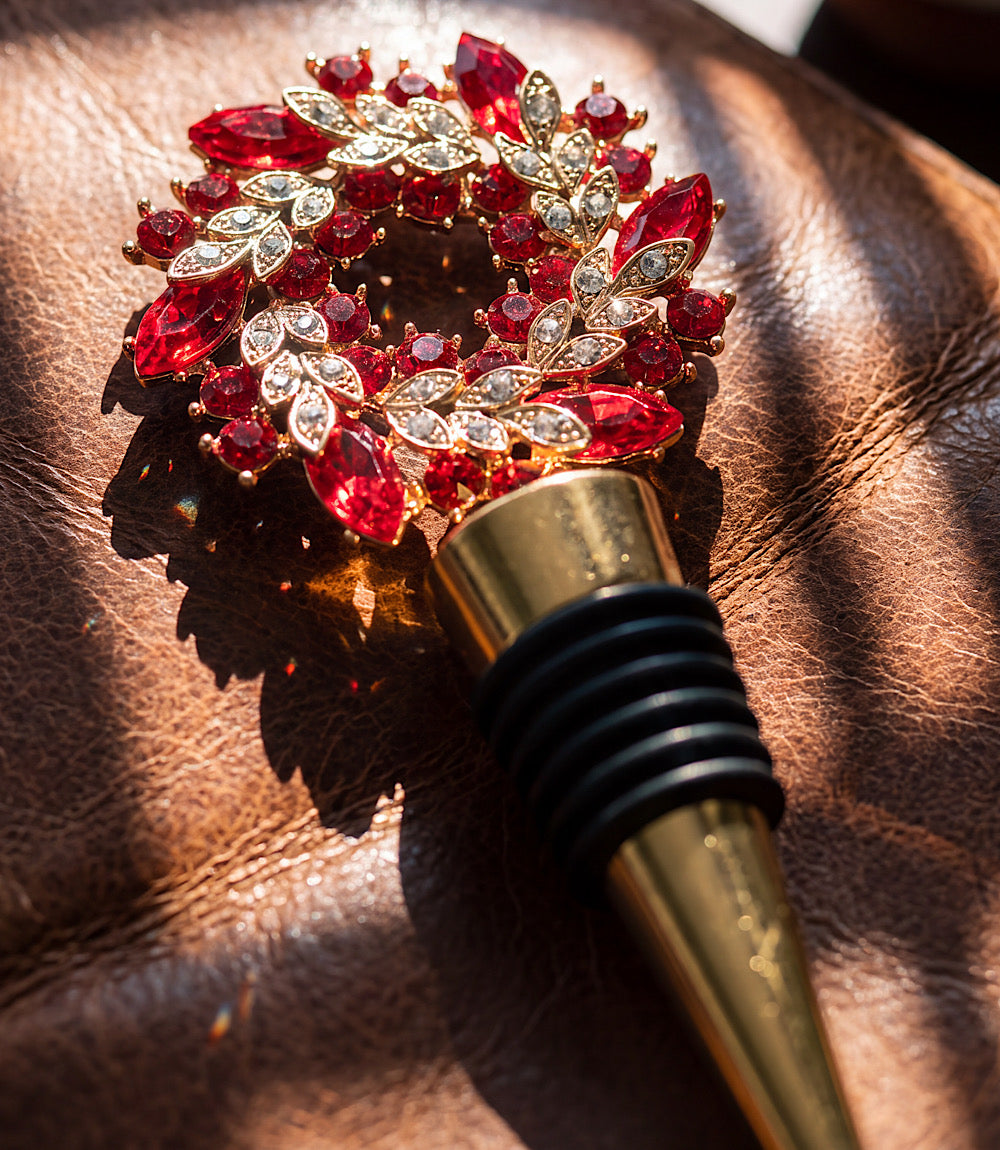 Jeweled Wreath Bottle Stopper