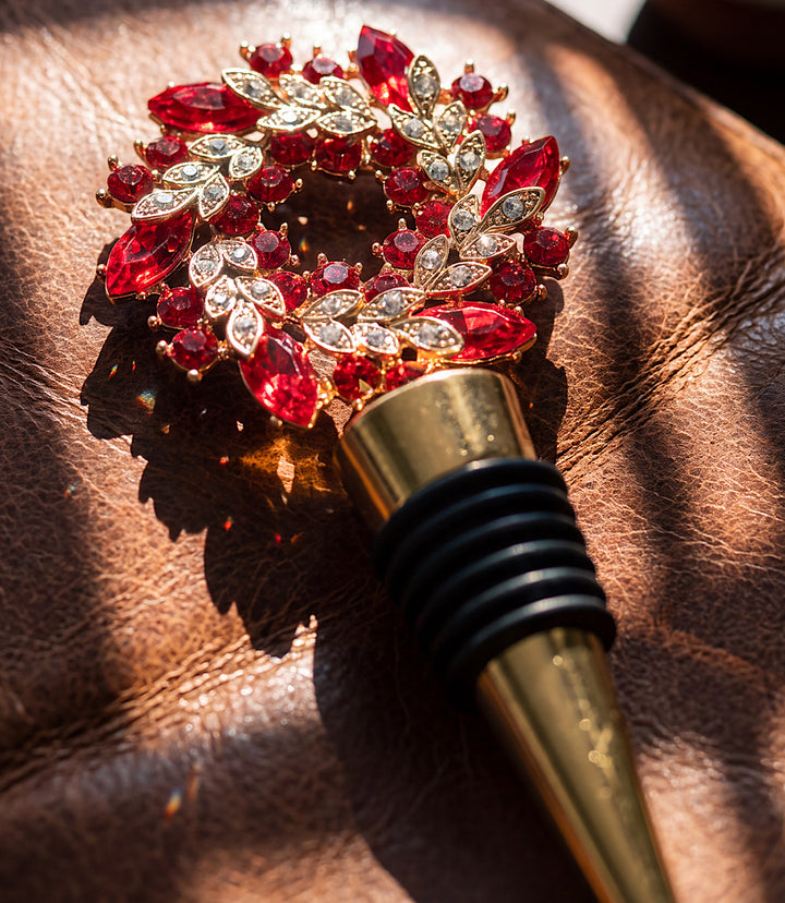 Jeweled Wreath Bottle Stopper