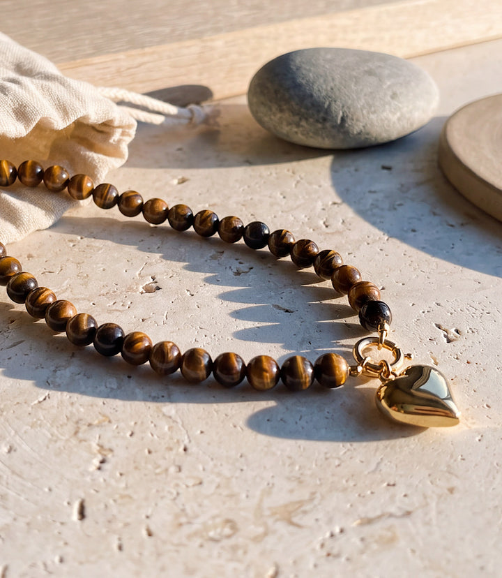 Beaded Heart Toggle Necklace