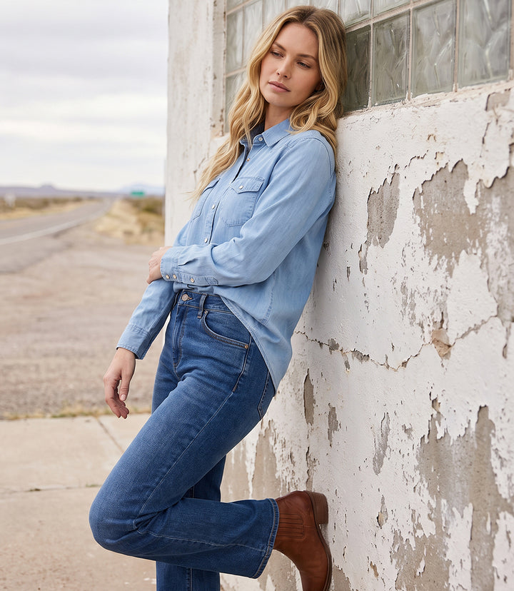 Long Sleeve Western Denim Shirt