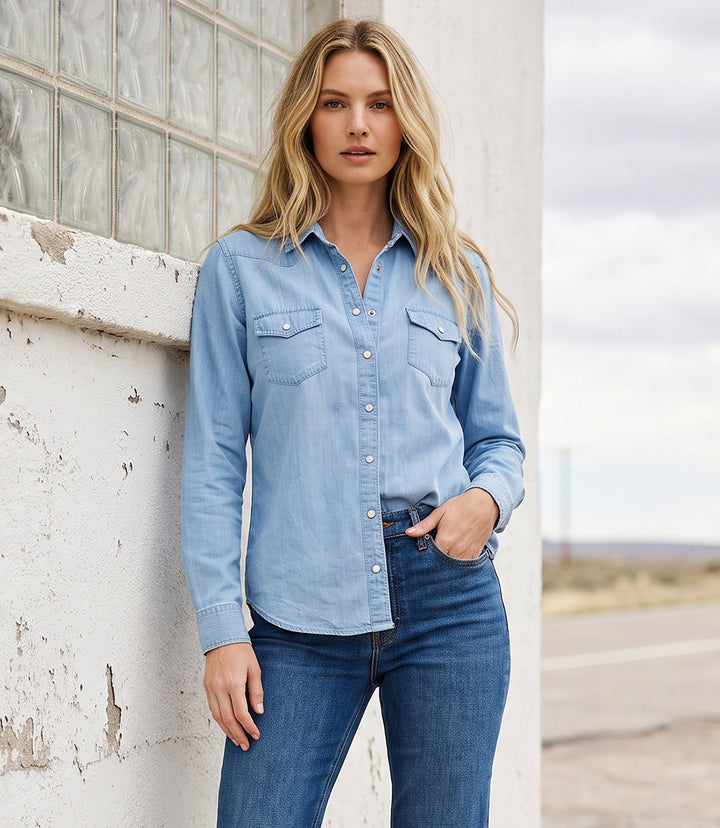 Long Sleeve Western Denim Shirt