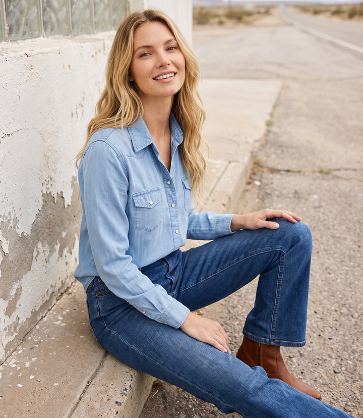 Long Sleeve Western Denim Shirt