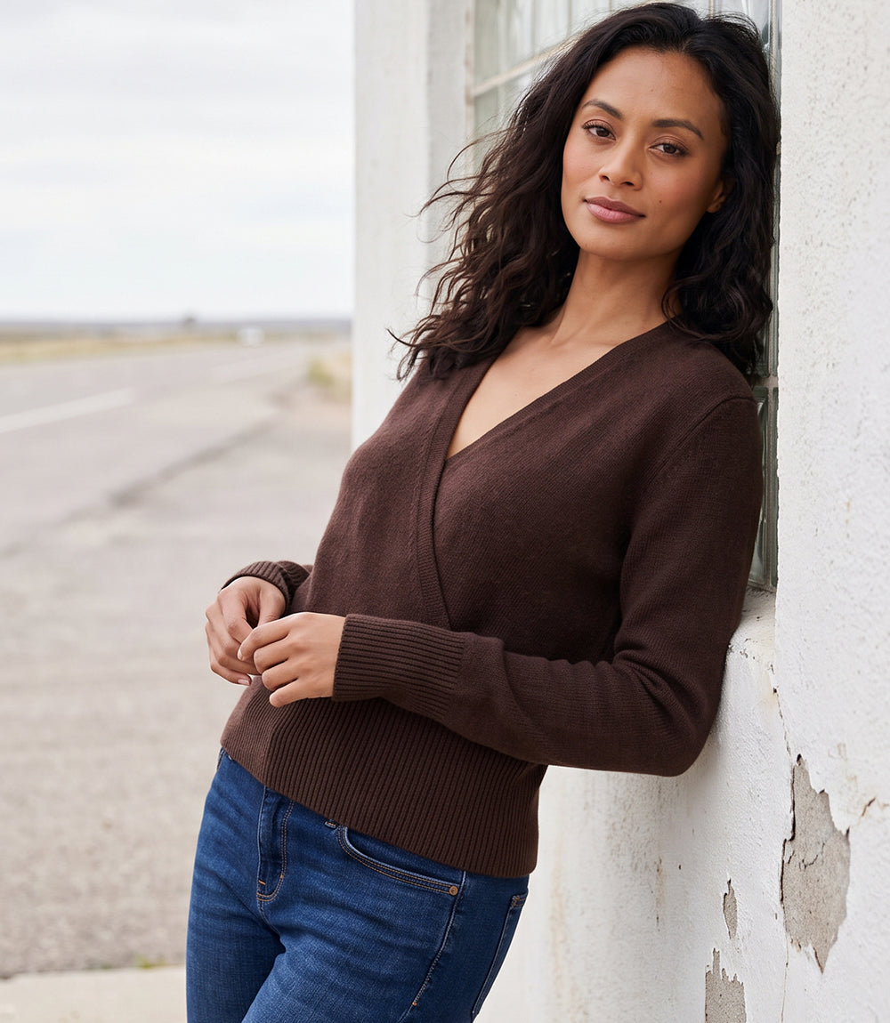 Petite Size Wrap Sweater