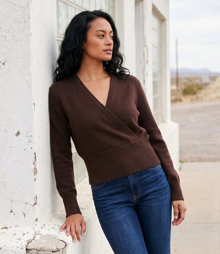 Petite Size Wrap Sweater