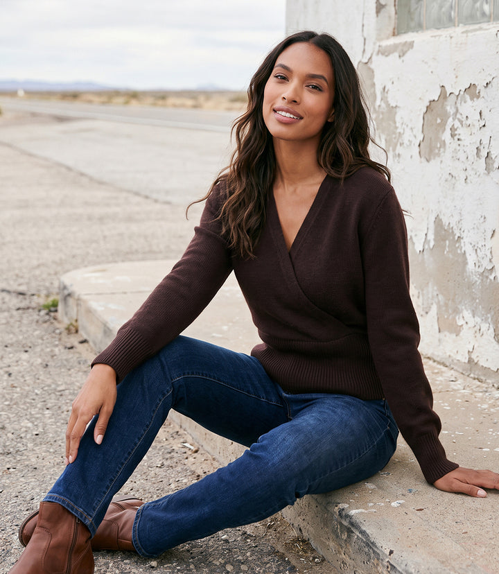 Petite Size Wrap Sweater
