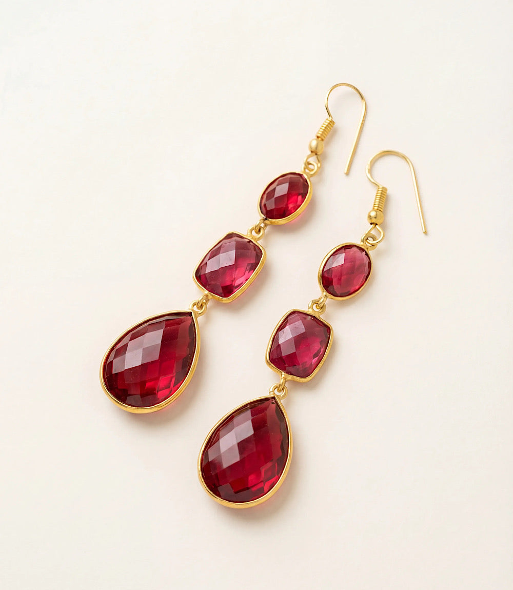 Ruby Teardrop Earrings