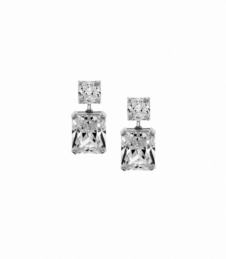 Princess Cut Drop Earrings