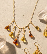 Mixed Citrine Dangle Necklace