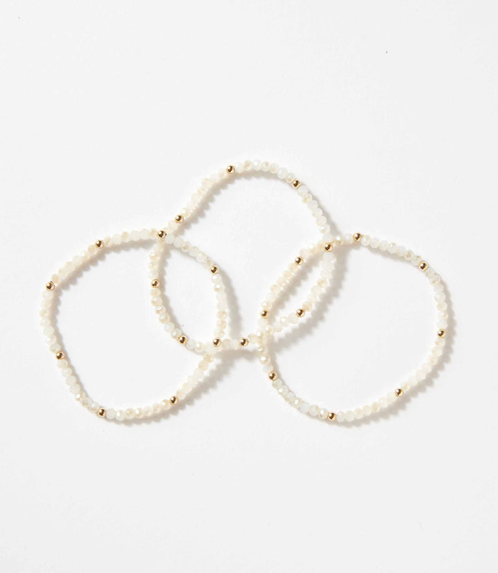 Beaded Crystal Bracelets, Set Of 3