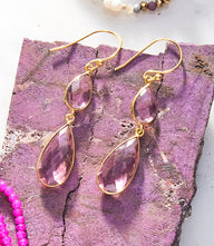 Double Teardrop Gemstone Earrings