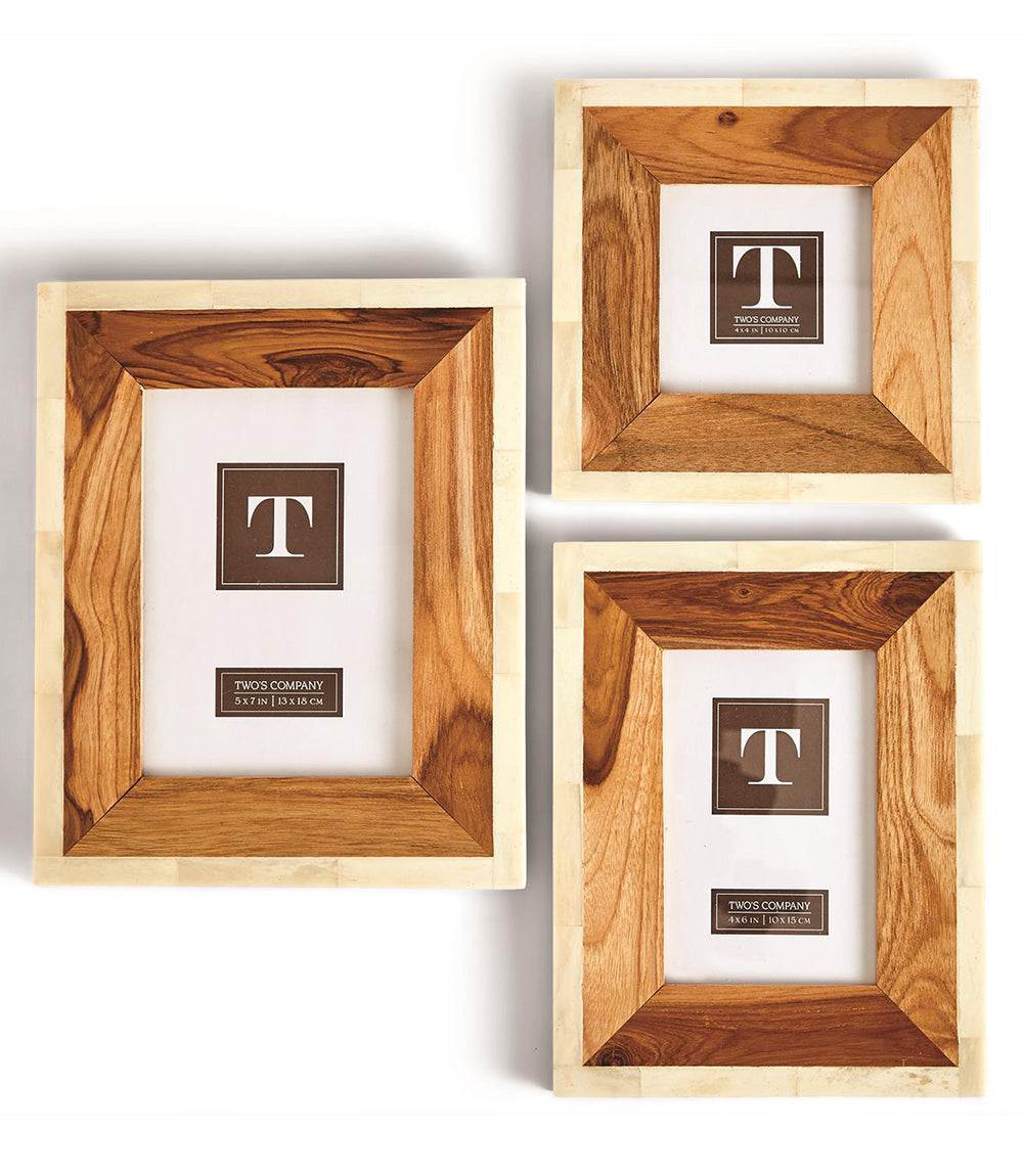 Large Picture Frame Base Large Wood Picture Frame - Elegant Teakwood & Bone Photo Display ...