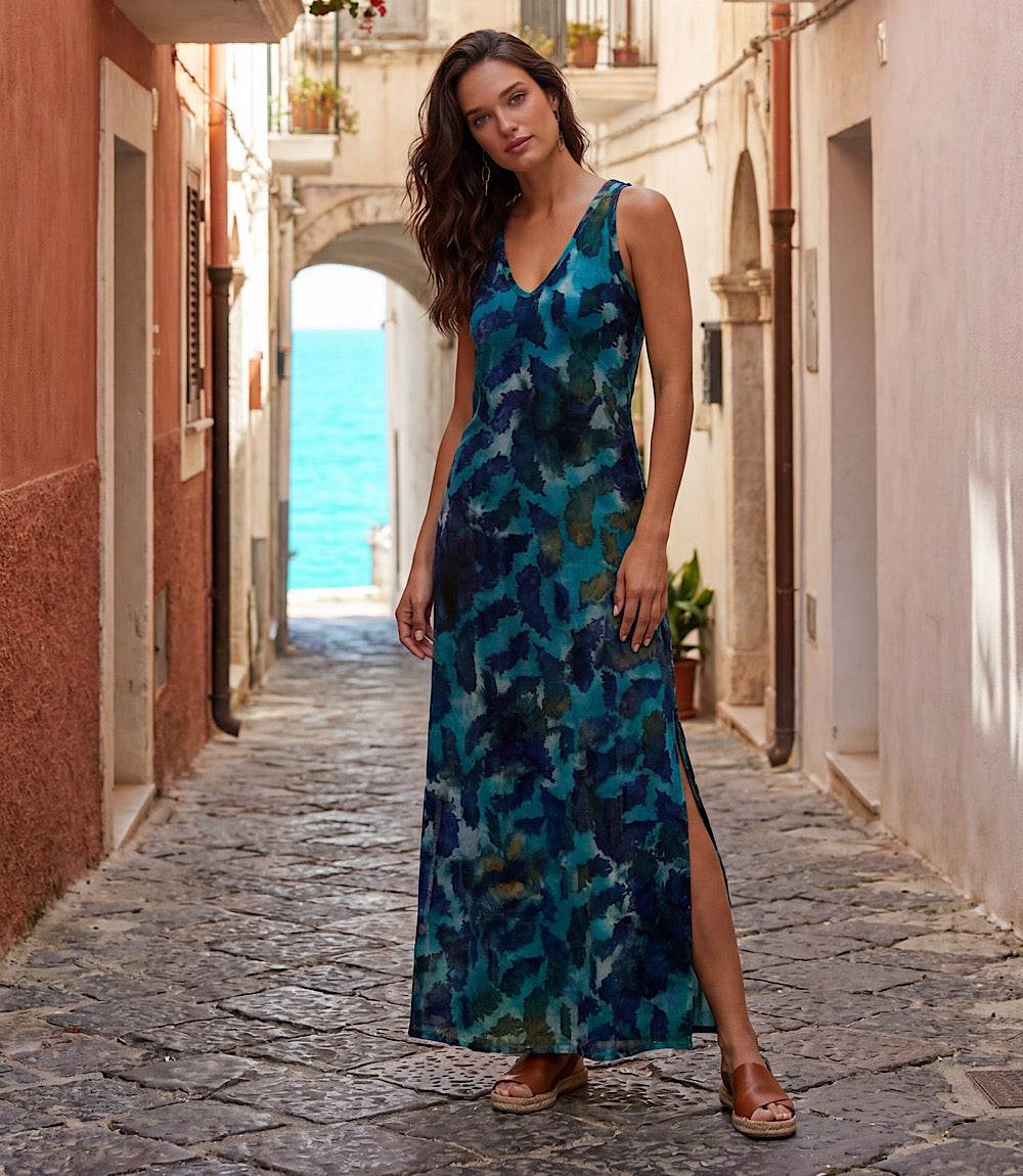 side slit summer dress RUMIA Casual Dresses for Women Summer Maxi Sleeveless Vacation Outfits Sundress with Pockets Army S at Amazon Women's Clothing store