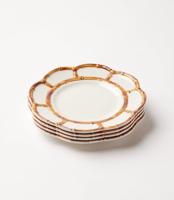 Bamboo Accent Salad Plates, Set Of 4