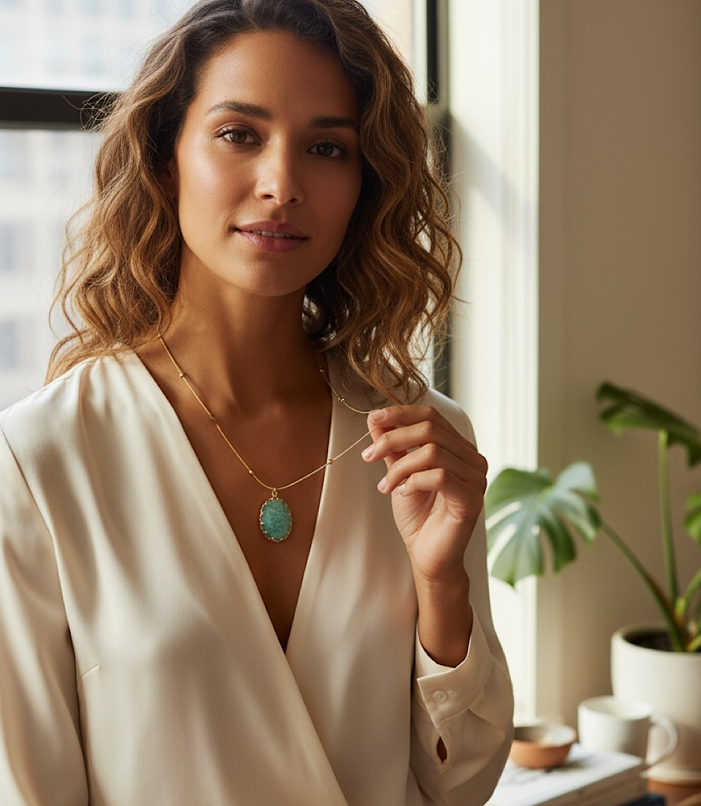 Amazonite Pendant Necklace