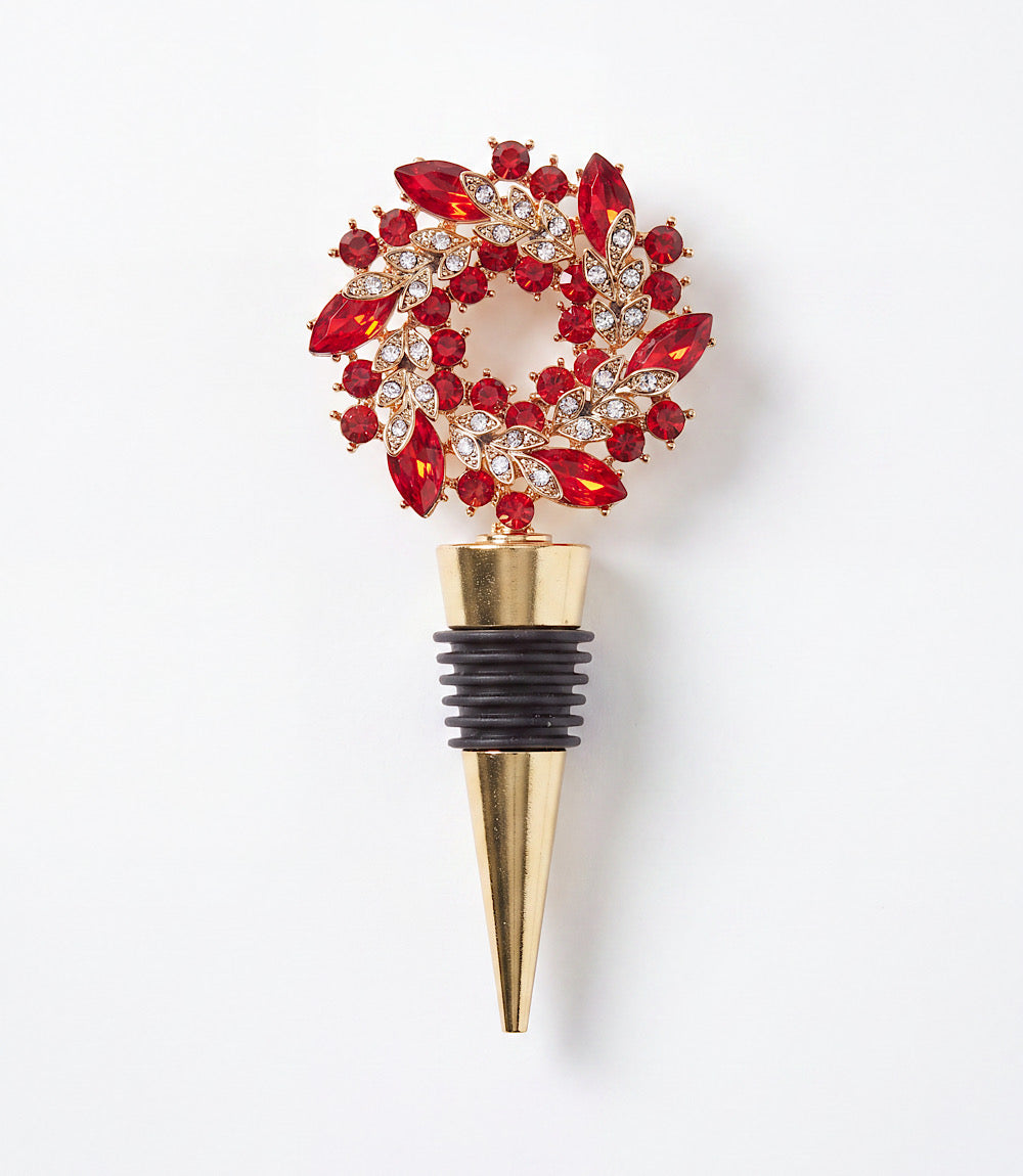 Jeweled Wreath Bottle Stopper
