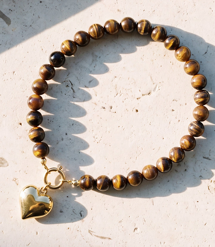 Beaded Heart Toggle Necklace