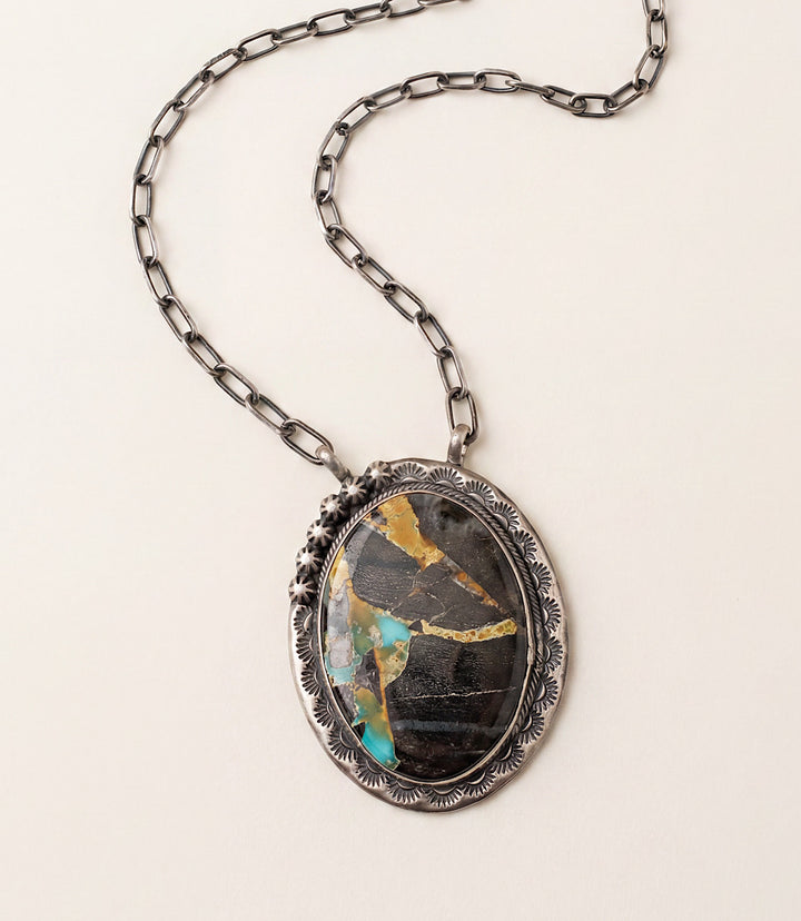Blackjack Turquoise Pendant Necklace