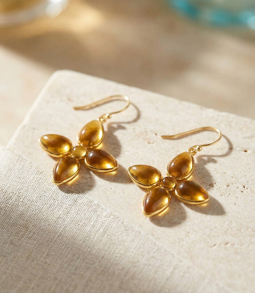 Dangling Gemstone Earrings