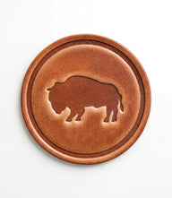 Stamped Leather Buffalo Coaster