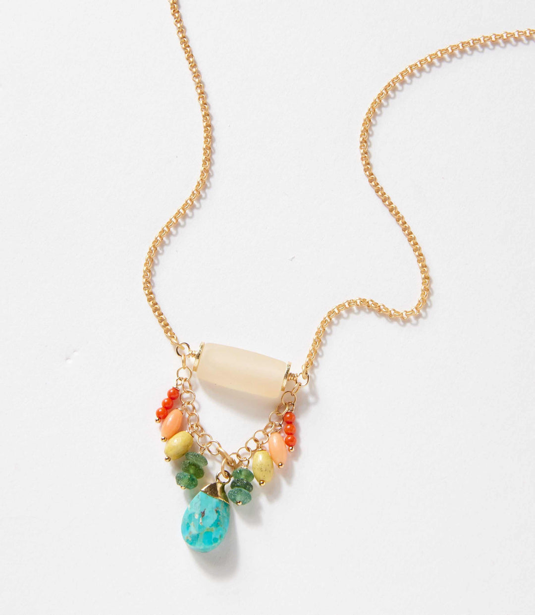 Turquoise Charm Cluster Necklace