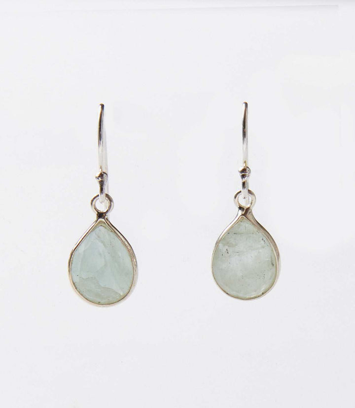 Faceted Aquamarine Teardrop Earrings