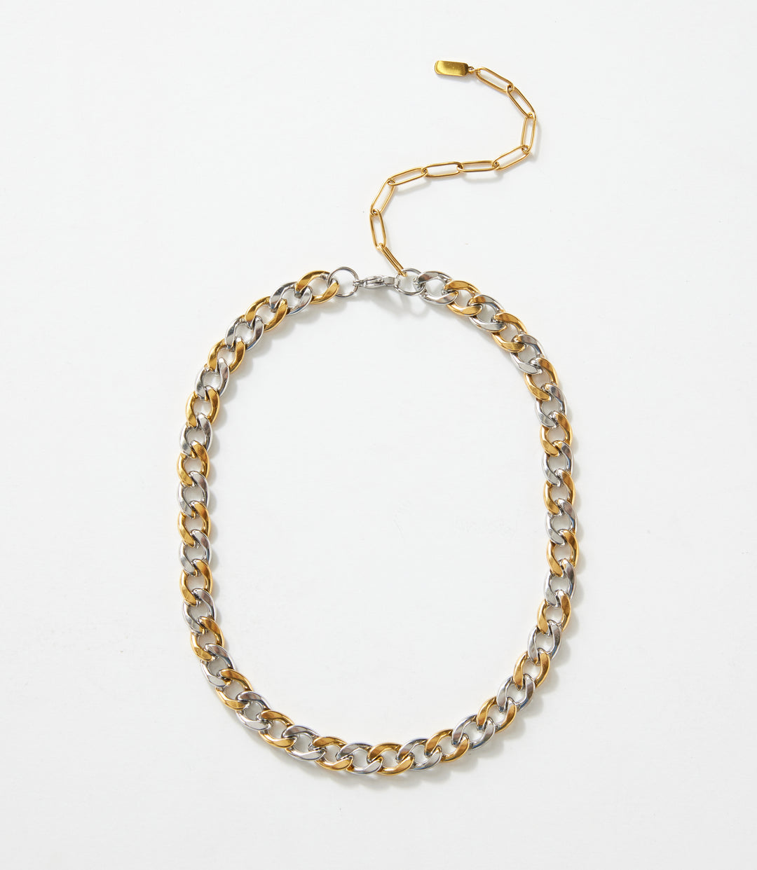 Mixed Gold And Silver Chain Necklace