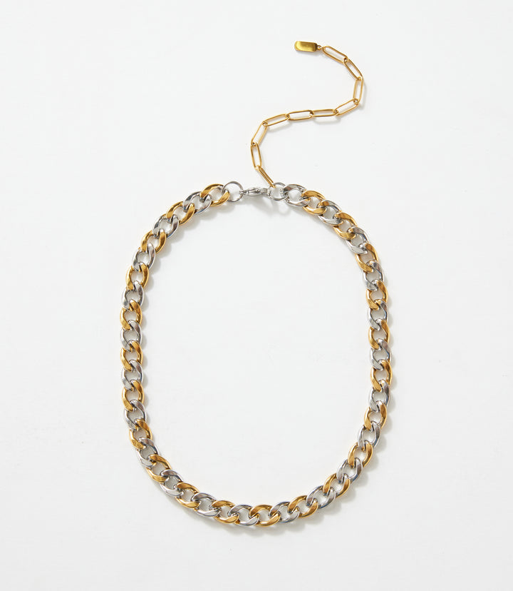 Mixed Gold And Silver Chain Necklace