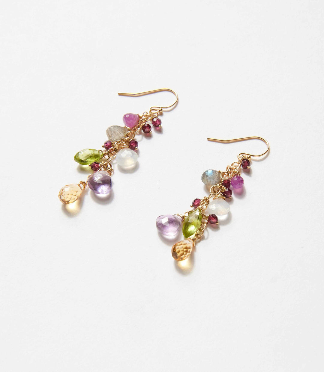 Multi Gemstone Cluster Earrings