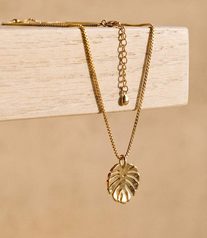 Tropical Leaf Charm Necklace