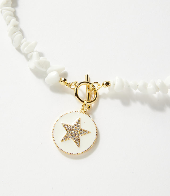 White Jade Star Pendant Necklace