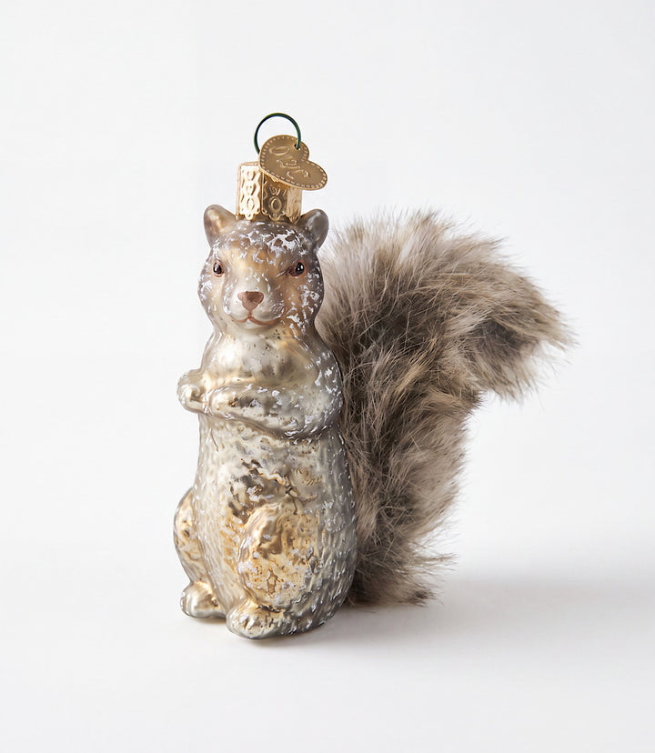 Vintage Squirrel Glass Ornament