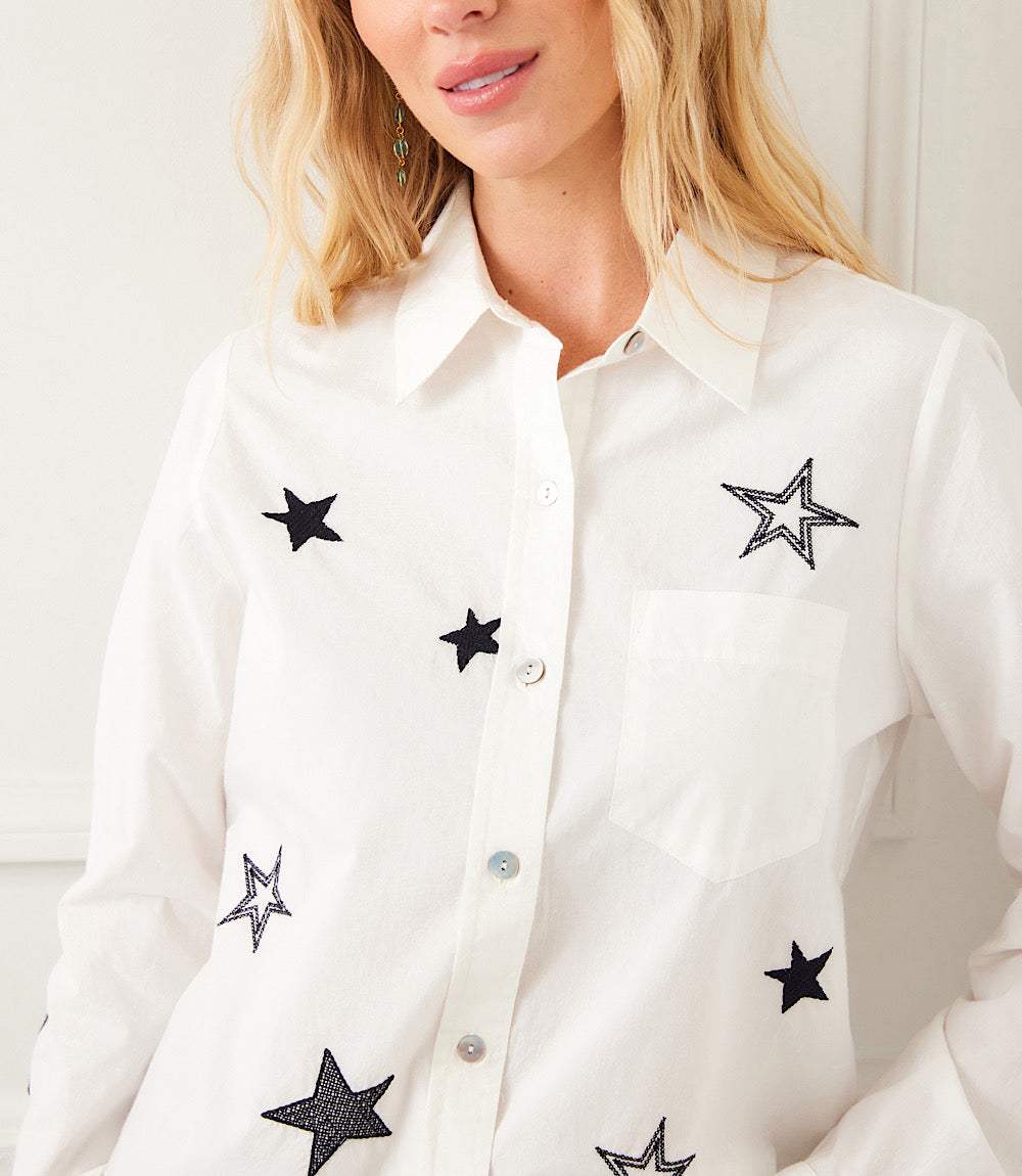 Long Sleeve Embroidered Star Shirt