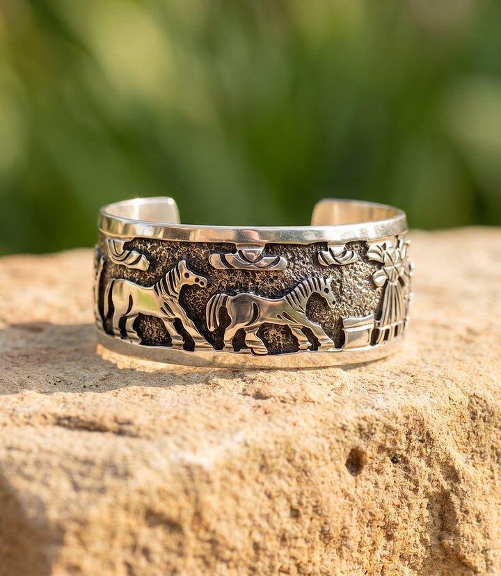 Embellished Sterling Silver Cuff Bracelet
