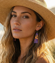 Angular Purple Turquoise And Spiny Oyster Earrings