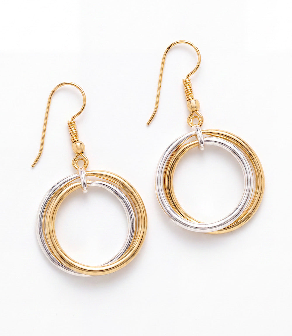 Mixed Metal Hoop Earrings