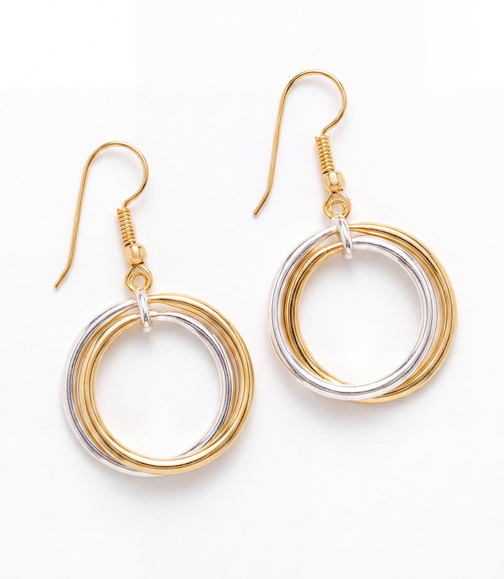 Mixed Metal Hoop Earrings