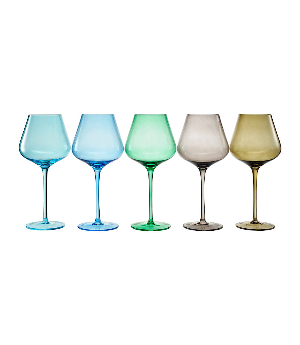 Colors Of Rocky Mountains Wine Glasses, Set Of 5