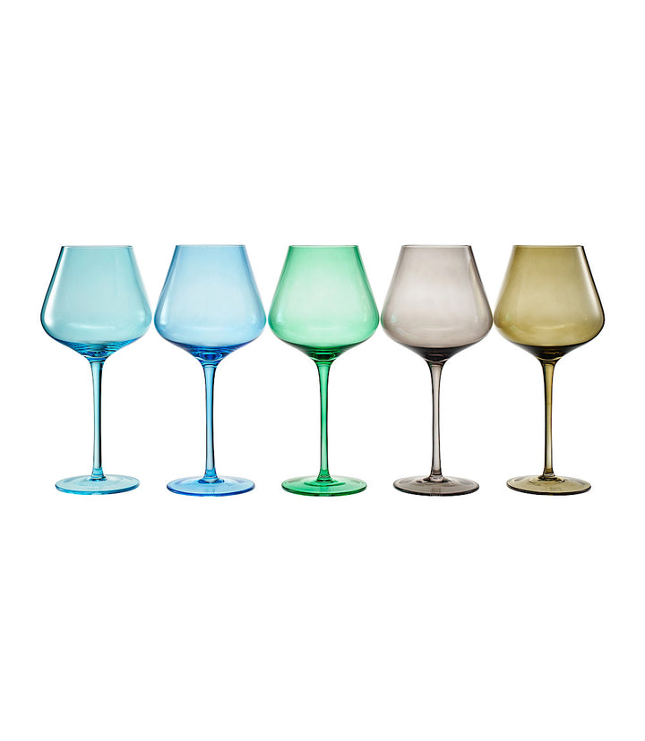 Colors Of Rocky Mountains Wine Glasses, Set Of 5