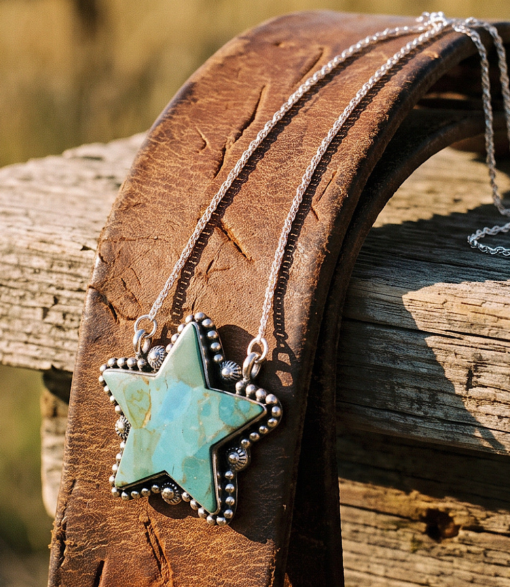 Kingman Turquoise Star Necklace