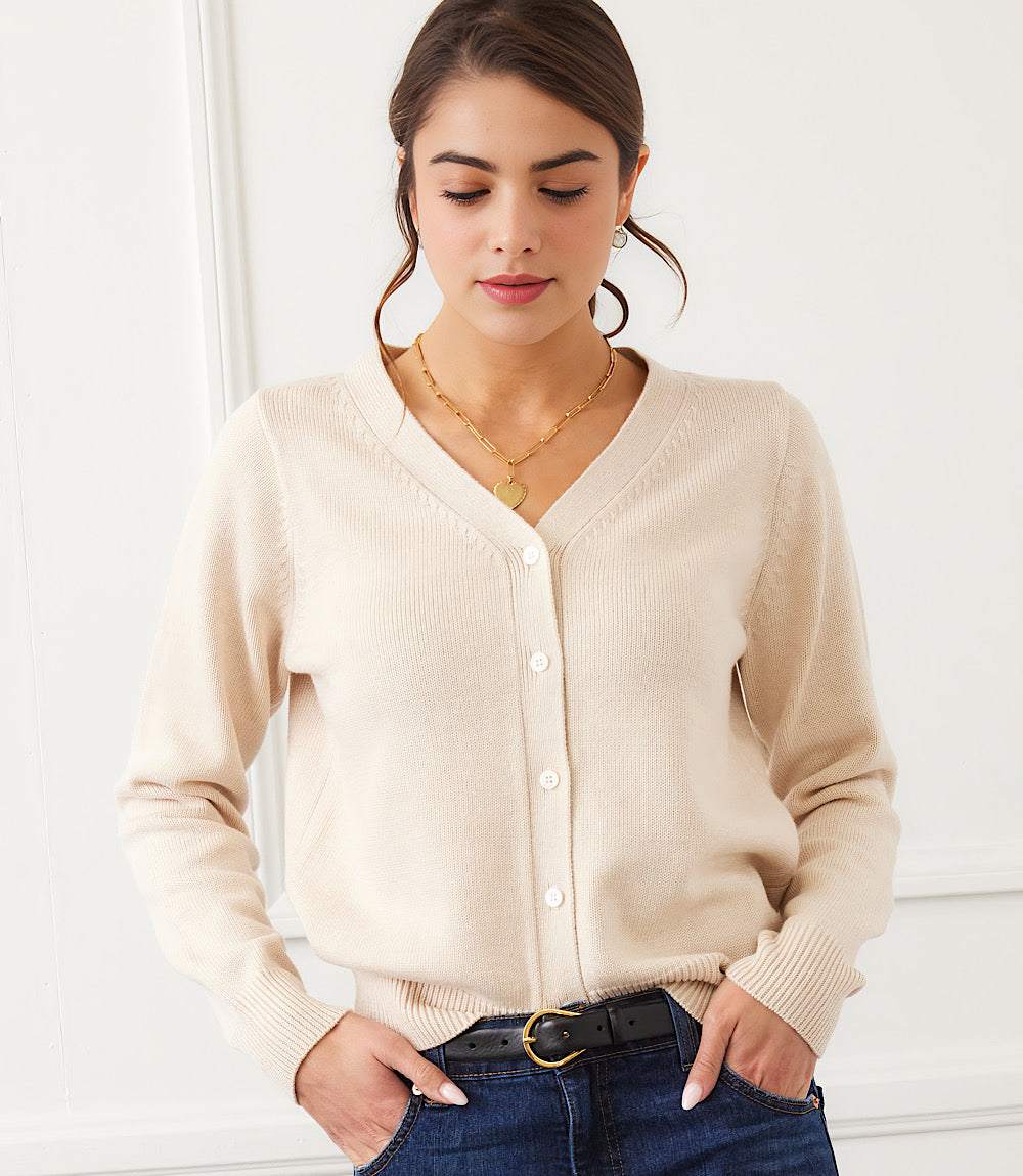 V-Neck Cardigan Sweater