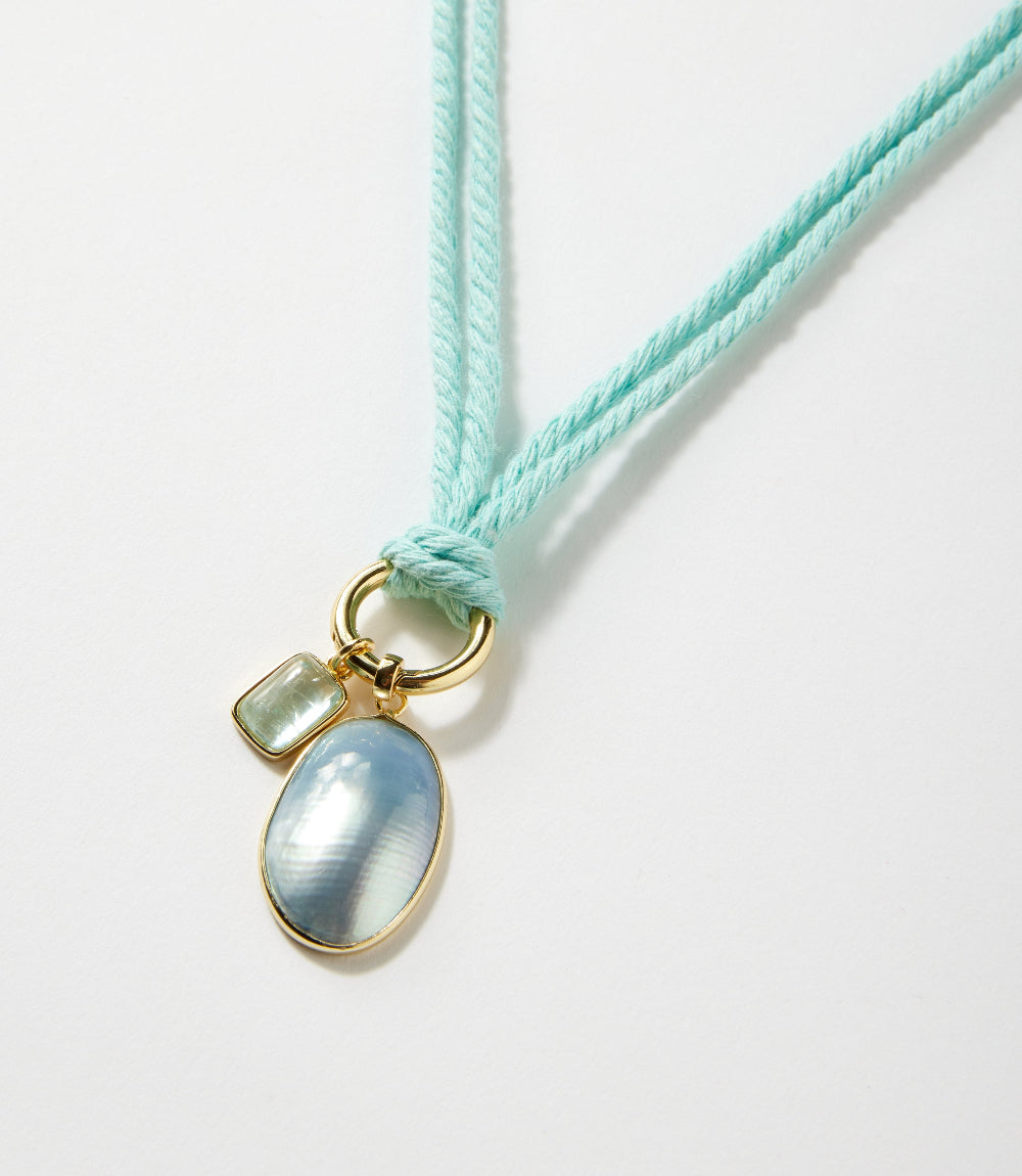 Pearl And Gemstone Cord Necklace