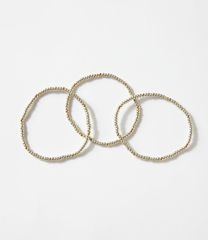 Beaded Crystal Bracelets, Set Of 3