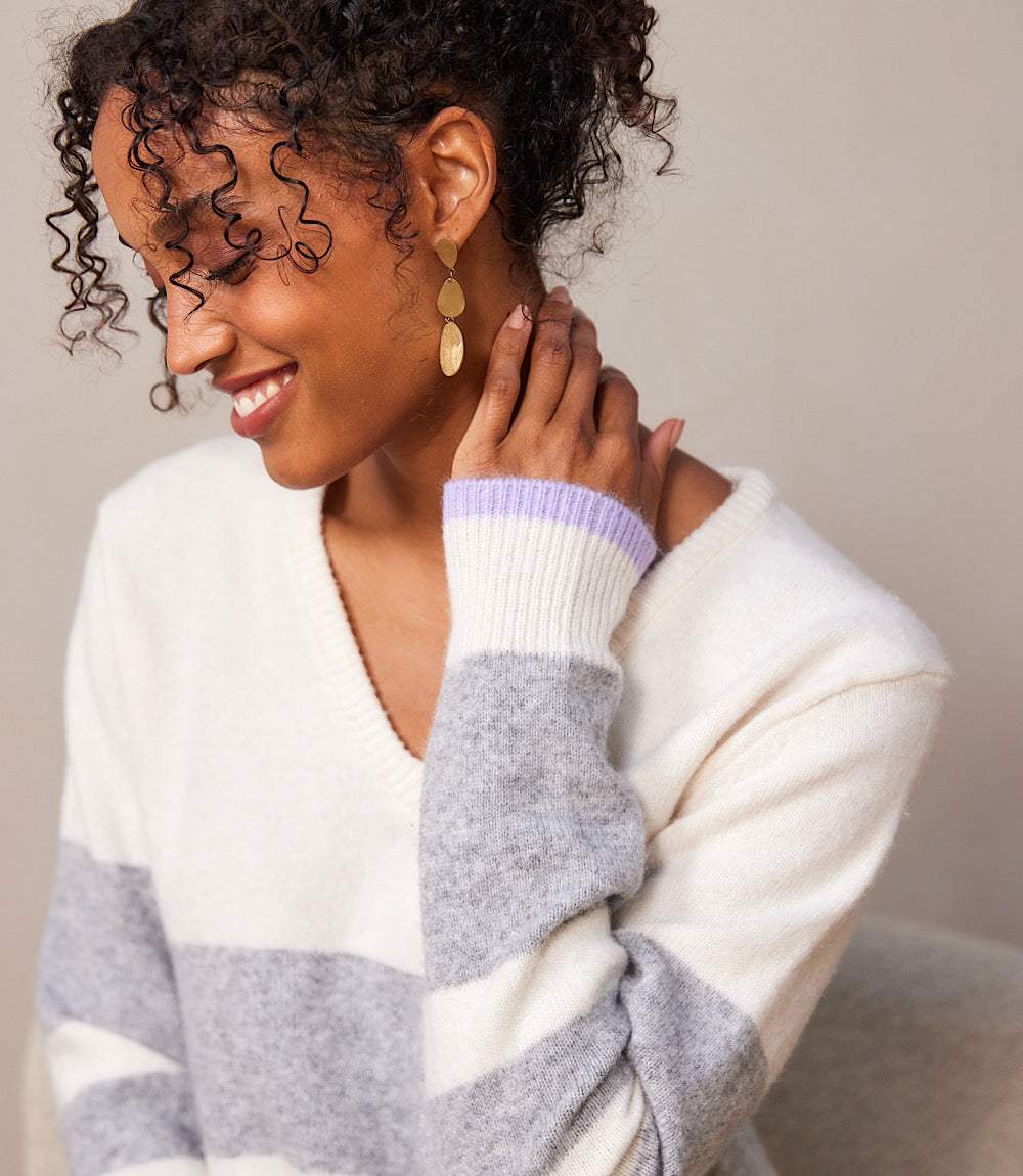 Stripe V-Neck Sweater