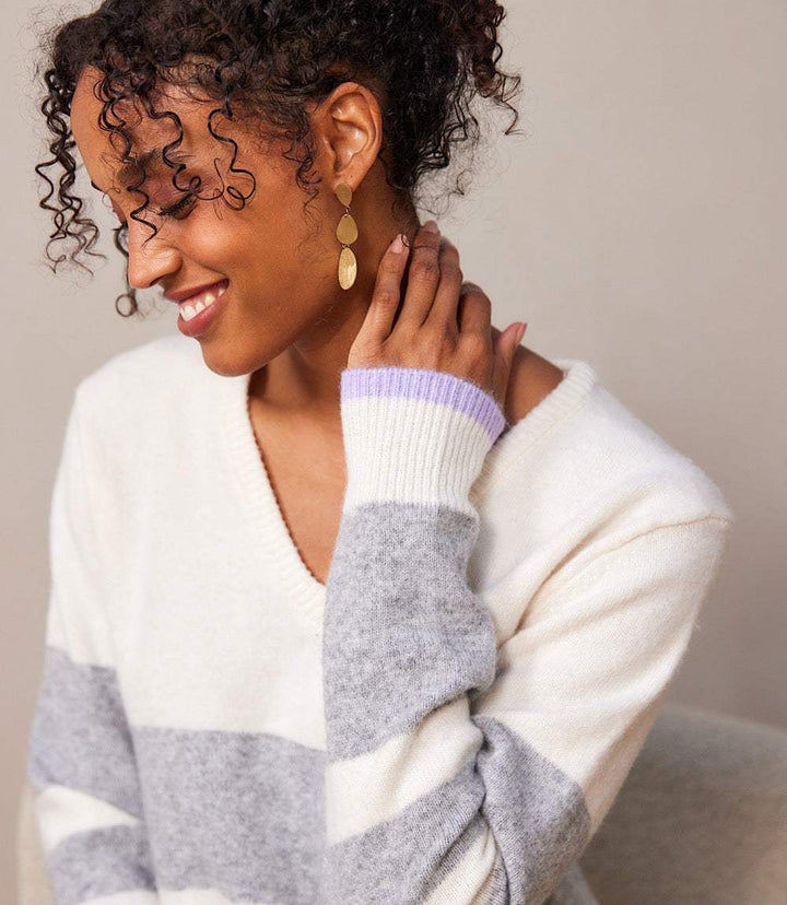 Stripe V-Neck Sweater