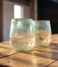 Coastal Mirage Stemless Wine Glasses, Set Of 2