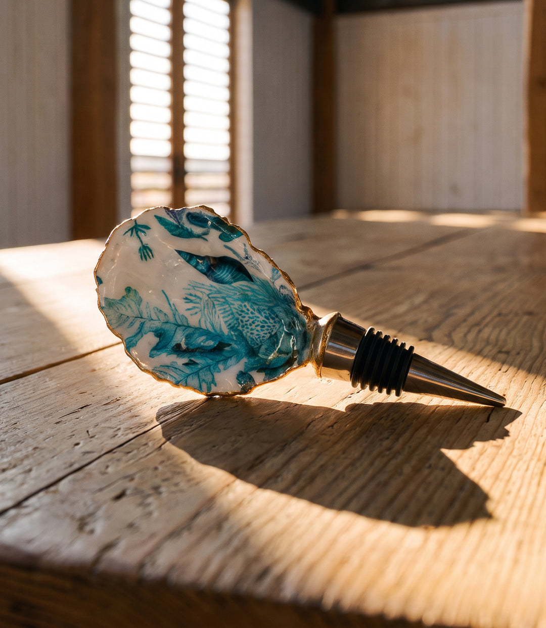 Ocean Breeze Oyster Shell Wine Stopper