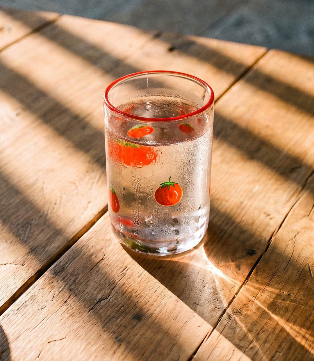 Tomato Hand-Painted Drinking Glass