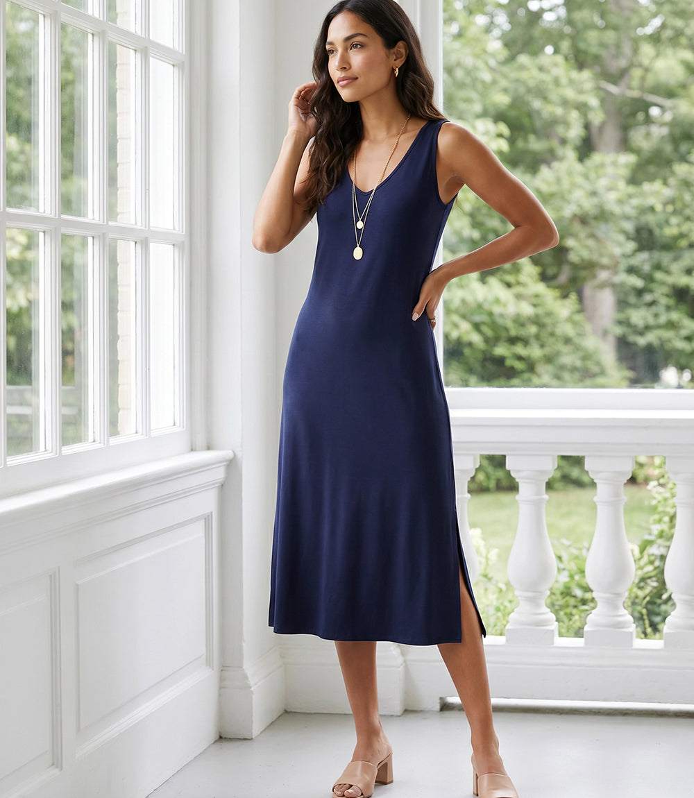 formal dress rental dallas Karen Kane Women's Brigitte Midi Dress, Medium, M, Navy, Rayon/Spandex