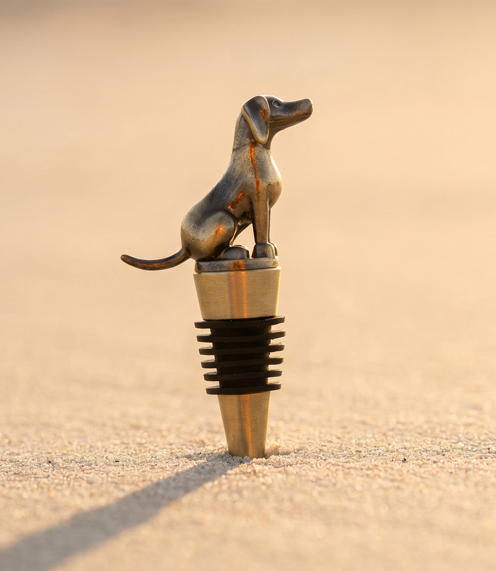 Bronze Dog Bottle Stopper